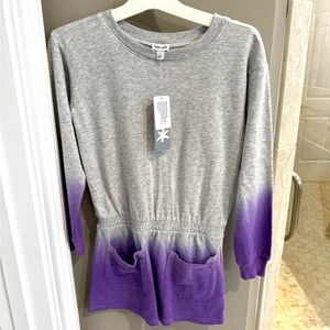 Gray and Purple Ombre Long Sleeve Dress